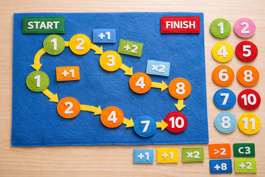 Εκπαιδευτικό  παιχνίδι διαδρομής με αριθμούς και πράξεις